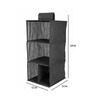 Black Solid Polypropylene  Foldable Cupboard Hanging Cloth Organiser With 4 Shelves