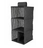 Black Solid Polypropylene  Foldable Cupboard Hanging Cloth Organiser With 4 Shelves