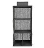 Black Solid Polypropylene  Foldable Cupboard Hanging Cloth Organiser With 4 Shelves