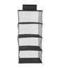 Black Solid Polypropylene Foldable Cupboard Hanging Cloth Organiser With 4 Shelves