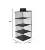 Black Solid Polypropylene Foldable Cupboard Hanging Cloth Organiser With 4 Shelves