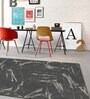 Black Solid Polypropylene 5 ft x 7 ft Machine Made Carpet