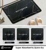 Black Slogan Rubber 24x16 Inches AntiSkid Bath Mat