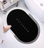 Black Slogan Rubber 23.6X15.7 Inches Max Absorbant (1Pc) Oval Bath Mat