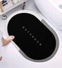 Black Slogan Rubber 23.6X15.7 Inches Max Absorbant (Pack of 2) Oval Bath Mat
