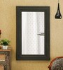Black Solid Wood Center Wall Mirror