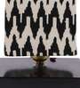 Daisy Offwhite & Black Cotton Shade Table Lamp With Iron Base