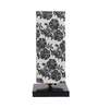 Black Square metal base Table lamp with Filigree Print shade
