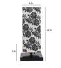 Black Square metal base Table lamp with Filigree Print shade