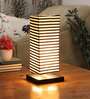 Black Square metal base Table lamp with Zebra Print shade