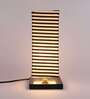 Black Square metal base Table lamp with Zebra Print shade