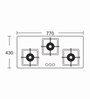 Black Stainless Steel 3 Burners Cooktop