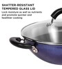 Centennial Non- Stick Blue Stainless Steel Kadhai with Lid