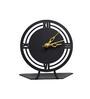 Round Black Steel Table Clock