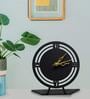Round Black Steel Table Clock