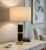 Black Stone & metal Midnight Gold Prestige Table Lamp