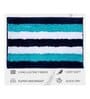 Blue Striped Polyester Blend 21x13 Inches Antiskid Bath Mat (2Pcs)