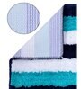 Blue Striped Polyester Blend 21x13 Inches Antiskid Bath Mat (2Pcs)