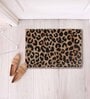 Black Abstract Polypropylene 24x16 Inches AntiSkid Bath Mat