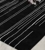 Black Stripes Blended Linen 4 ft x 6 ft Machine Made Carpet