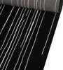 Black Stripes Blended Linen 4 ft x 6 ft Machine Made Carpet