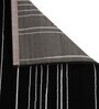 Black Stripes Blended Linen 4 ft x 6 ft Machine Made Carpet