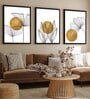 Multicolour Synthetic Wood (Set of 3) Art Panels
