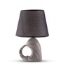 Black Table Lamp Modern Design Fabric Lampshade Open Heart Shaped Ceramic Base