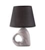 Black Table Lamp Modern Design Fabric Lampshade Open Heart Shaped Ceramic Base
