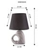 Black Table Lamp Modern Design Fabric Lampshade Open Heart Shaped Ceramic Base