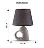 Black Table Lamp Modern Design Fabric Lampshade Open Heart Shaped Ceramic Base