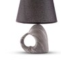 Black Table Lamp Modern Design Fabric Lampshade Open Heart Shaped Ceramic Base