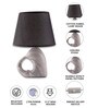 Black Table Lamp Modern Design Fabric Lampshade Open Heart Shaped Ceramic Base