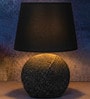 Black Table Lamp With Modern Design With Fabric Lampshade Ceramic Base