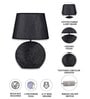 Black Table Lamp With Modern Design With Fabric Lampshade Ceramic Base