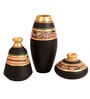 Black Table Decorative Terracotta Vases (Set Of 3)