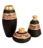 Black Table Decorative Terracotta Vases (Set Of 3)