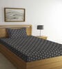 Black Traditional 300 TC 100% Cotton Single Bedsheet with 1 Pillow Cover