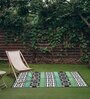 Black Traditional Polyproylene 4 ft x 6 ft Machine Made Picnic  Mats