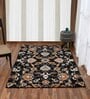 Black Traditional Wool 4 ft x 6 Hand Tufted Carpet