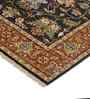 Black Traditional Wool 4x6 Feet  Handmade Rectangle Carpet