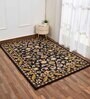 Black Traditional Wool 5 ft x 7 ft Hand Tufted Carpet