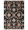 Black Traditional Wool 5 ft x 7 ft Hand Tufted Carpet