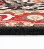 Black Traditional Wool 6 ft x 9 ft Hand Tufted Carpet