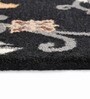 Black Traditional Wool 8 ft x 10 ft Hand Tufted Carpet