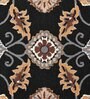 Black Traditional Wool 8 ft x 10 ft Hand Tufted Carpet