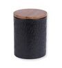 Black Tree Bark Wood & Metal (Set of 2) Storage Jars containers