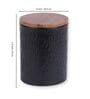 Black Tree Bark Wood & Metal (Set of 2) Storage Jars containers