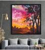 Black Tree With Multi Color Clouds Modern Art Canvas Art Print