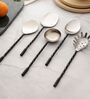Black Twist Matt Finish Stainless Steel Serving Spoons Set of Five